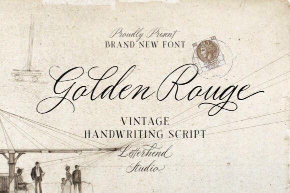 Golden Rouge: Elevate Your Visual Design with Timeless Script